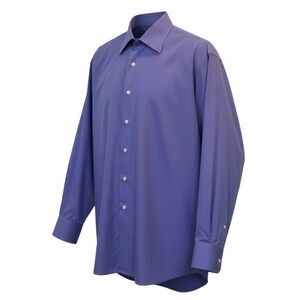 IZOD Men's Size XLarge classic purple silky poplin long sleeve Dress Shirt